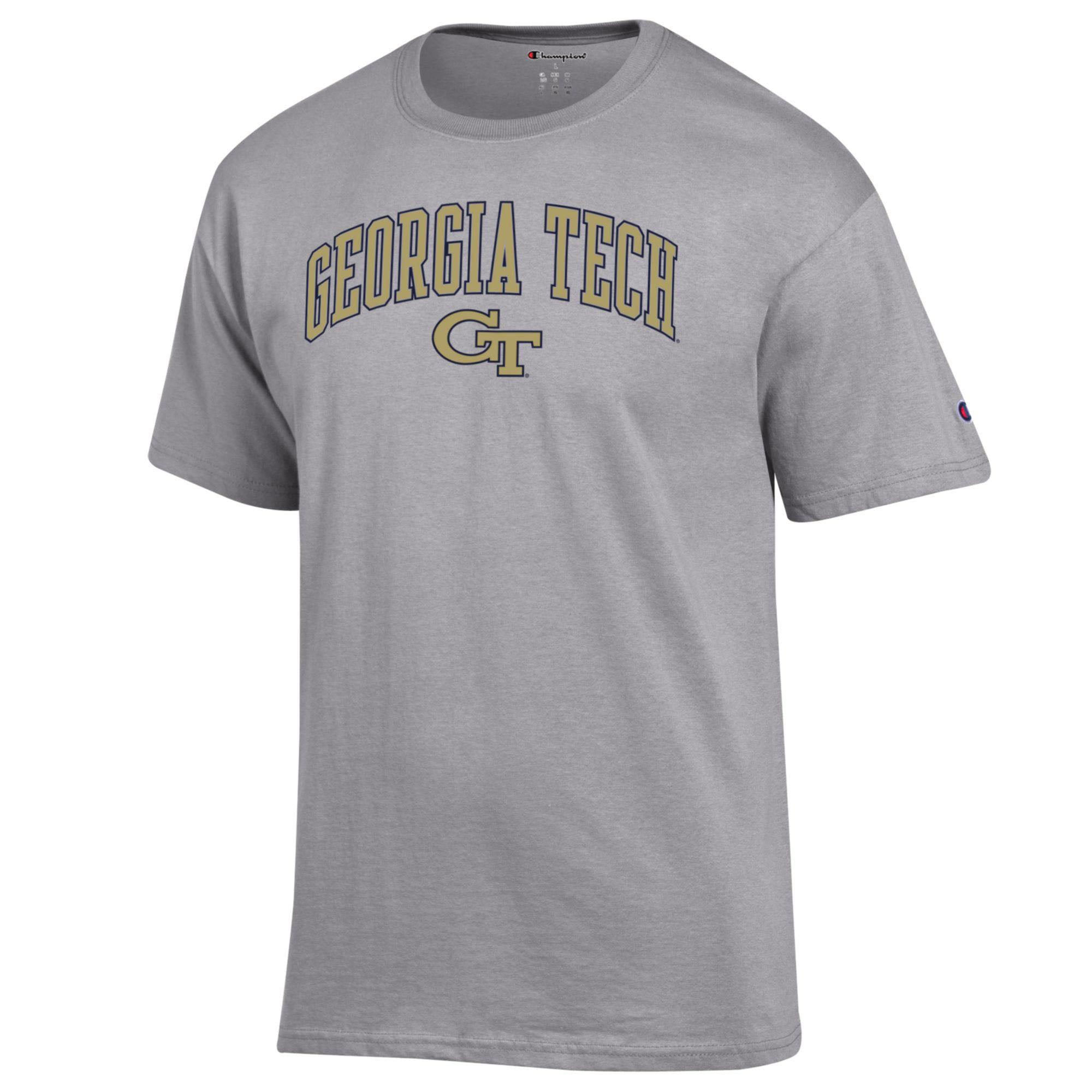 Men's Champion  Heather Gray Georgia Tech Yellow Jackets Arch Over Logo T-Shirt